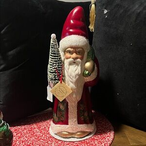 INO SCHALLER Santa 13 in papee mache signed & stamped imported Handmade NWT